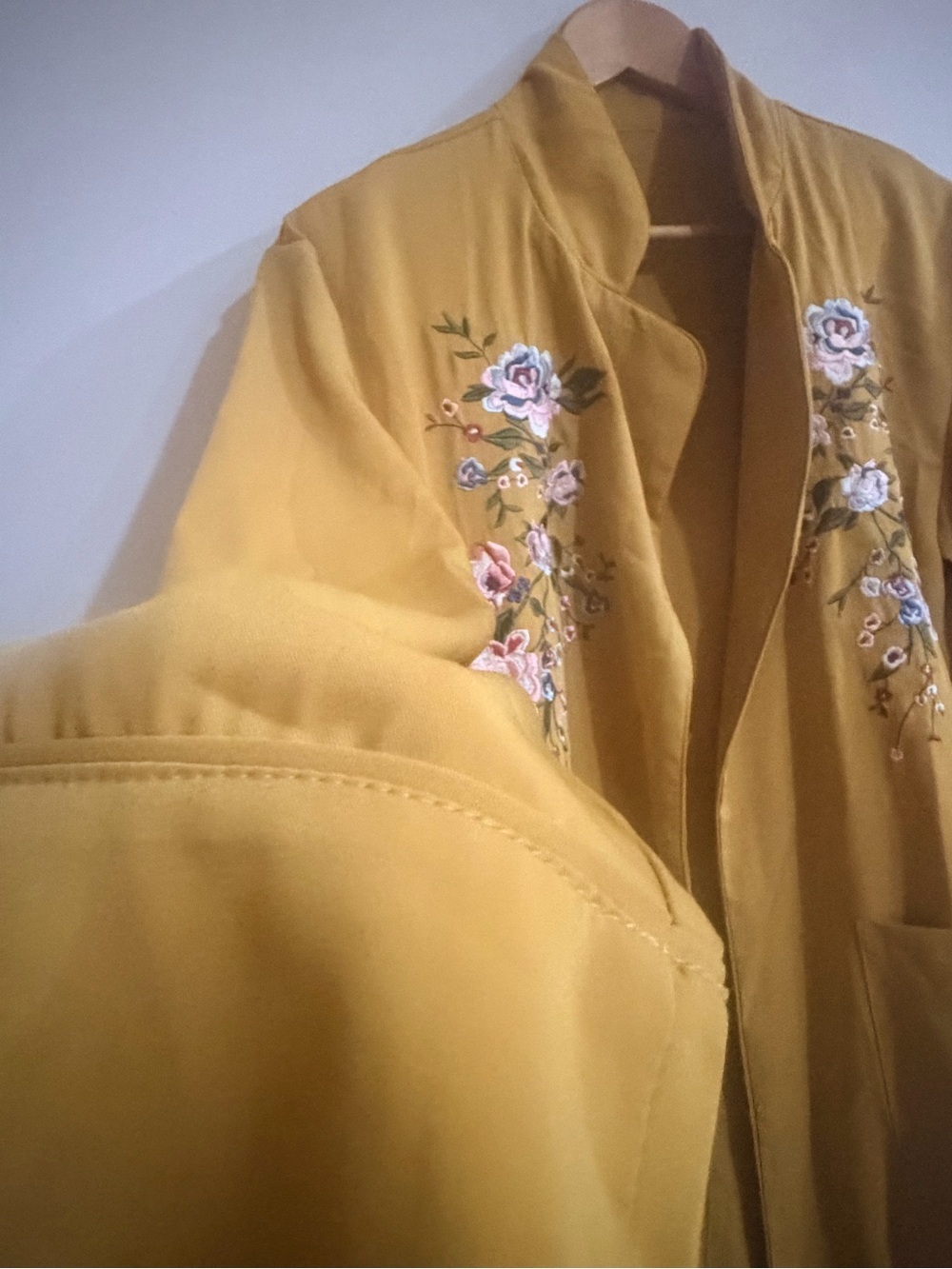 Embroidered Mustard Yellow Robe - Picture 6 of 10